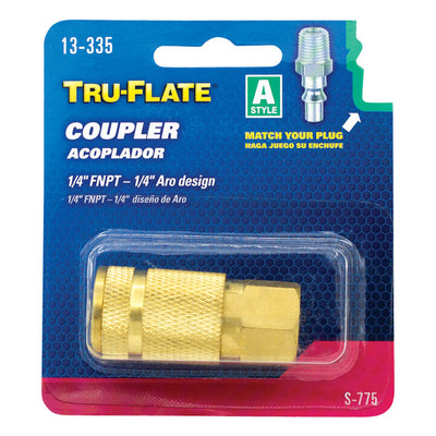 Tru-Flate Brass Air Coupler 1/4 in. Female
