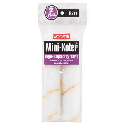 Wooster Mini-Koter Yarn 6 in. W Mini Paint Roller Cover 2 pk
