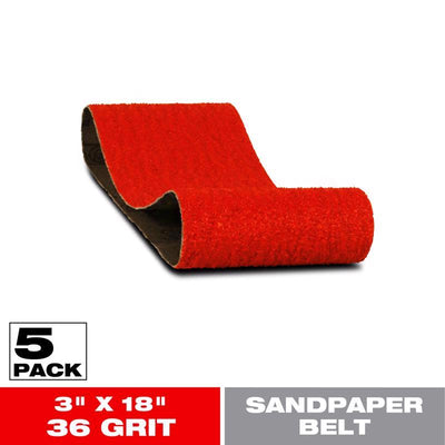 Diablo 18 in. L X 3 in. W 36 Grit Zirconium Oxide Sanding Belt 5 pk