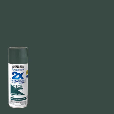 Rust-Oleum Painter's Touch 2X Ultra Cover Satin Deep Forest Paint+Primer Spray Paint 12 oz