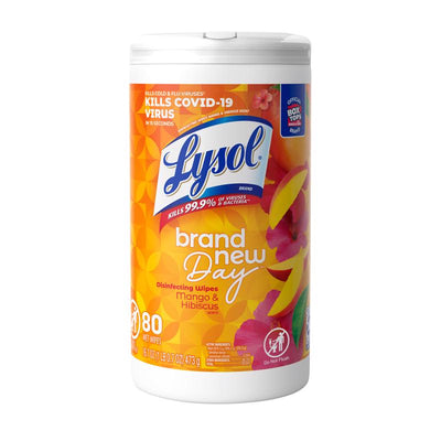 Lysol Brand New Day Mango & Hibiscus Scent Disinfecting Wipes 80 ct