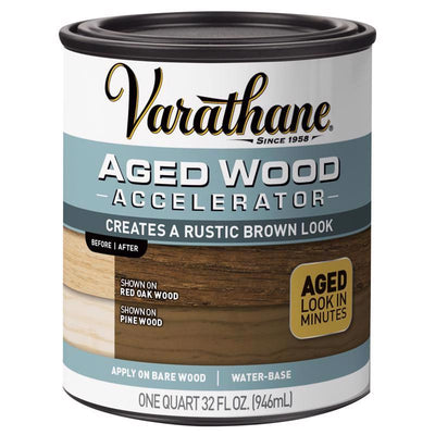 Varathane Semi-Transparent Gloss Aged Brown Water-Based Polyurethane Aged Wood Accelerator 1 qt