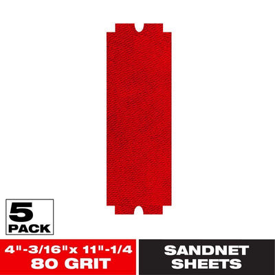 Diablo SandNet 11-1/4 in. L X 4-3/16 in. W 80 Grit Ceramic Blend Sanding Sheet 5 pk