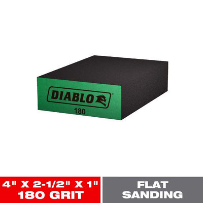 Diablo 4 in. L X 2-1/2 in. W X 1 in. 180 Grit Ultra Fine Flat Surface Sanding Sponge