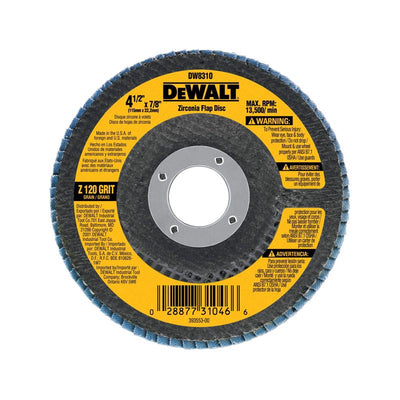 DeWalt 4-1/2 in. D X 7/8 in. Zirconia Flap Disc 120 Grit