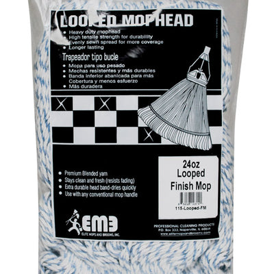 Elite Mops and Brooms 24 oz. Looped Cotton/Synthetic Blend Mop Refill