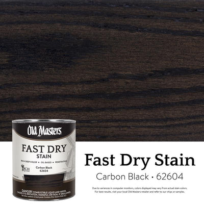 Old Masters Semi-Transparent Flat Carbon Black Oil-Based Alkyd Fast Dry Wood Stain 1 qt