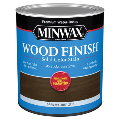 Minwax Wood Finish Water-Based Solid Dark Walnut Water-Based Wood Stain 1 qt