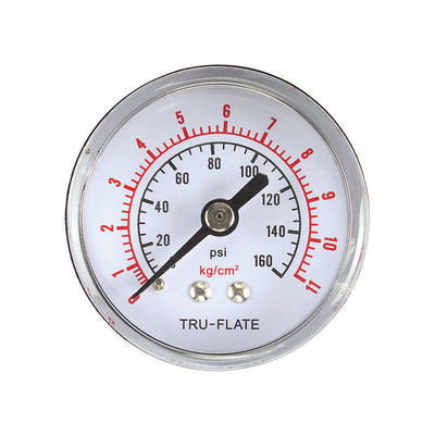 Tru-Flate Polycarbonate Air Line Gauge 1/4 in. NPT 160 psi