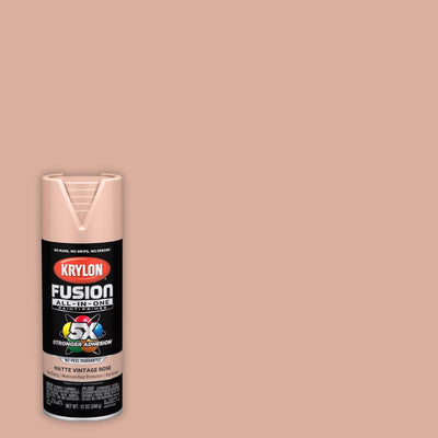 Krylon Fusion All-in-One Flat/Matte Vintage Rose Paint +Primer 12 oz