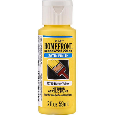 Homefront Satin Butter Yellow Craft Paint Exterior and Interior 2 oz