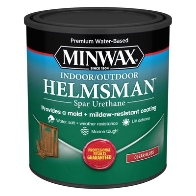 Minwax Helmsman Gloss Clear Water-Based Spar Urethane 1 qt