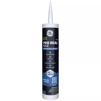 GE Pro Max White Silicone 1 Window and Door Caulk Sealant 9 fl. oz.