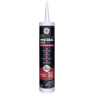 GE Pro Max White Silicone 1 Kitchen and Bath Caulk Sealant 9 fl. oz.