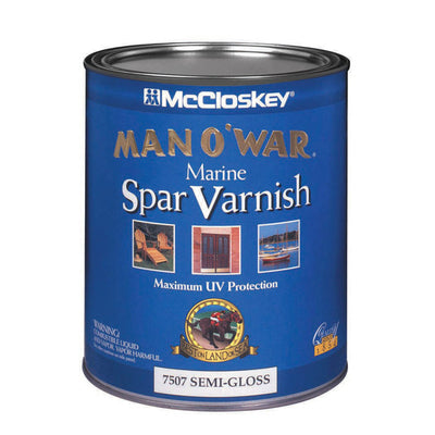 McCloskey Man O' War Semi-Gloss Clear Marine Spar Varnish 1 qt