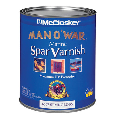 McCloskey Man O' War Semi-Gloss Clear Marine Spar Varnish 1 qt
