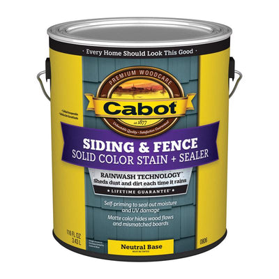 Cabot Siding & Fence Solid Tintable Neutral Base Stain and Sealer 1 gal