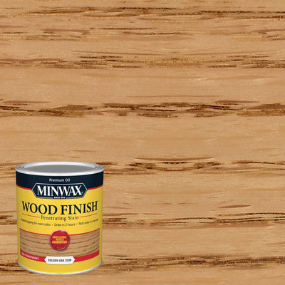 Minwax Wood Finish Semi-Transparent Golden Oak Oil-Based Penetrating Wood Stain 1 qt