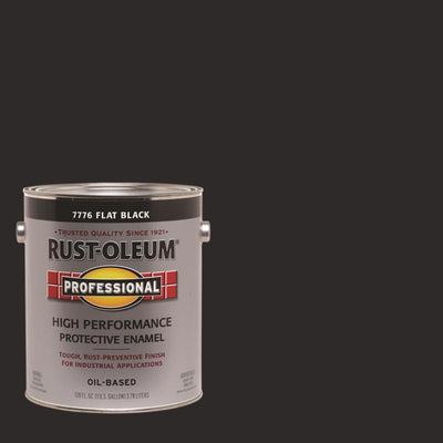 Rust-Oleum Professional Indoor and Outdoor Flat Black Oil-Based Enamel Protective Paint 1 gal