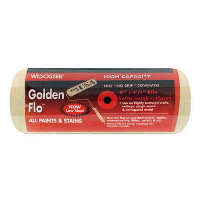 Wooster Golden Flo Fabric 9 in. W X 1-1/4 in. Paint Roller Cover
