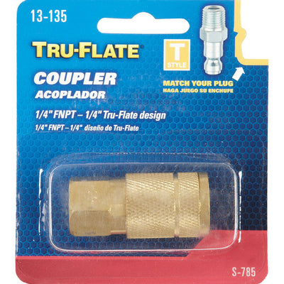 Tru-Flate Brass Quick Change Coupler 1/4 in. FPT