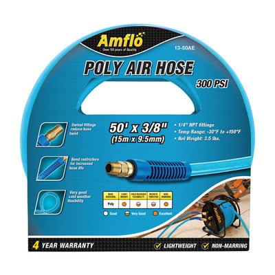 Amflo 50 ft. L X 3/8 in. D Polyurethane Air Hose 300 psi Blue