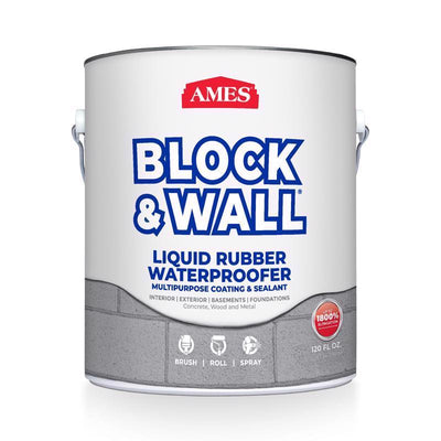 AMES Block & Wall White Liquid Rubber Waterproof and Sealer BWRF1
