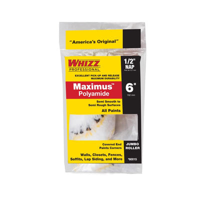 Whizz Maximus Polyamide Fabric 6 in. W X 1/2 in. Jumbo Mini Paint Roller Cover
