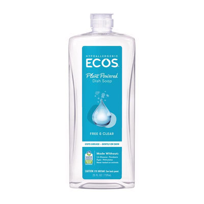 ECOS Free & Clear Scent Liquid Dish Soap 25 oz
