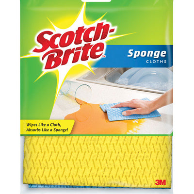 Scotch-Brite Delicate, Light Duty Sponge Cloths For All Purpose 6.8 in. L 2 pk