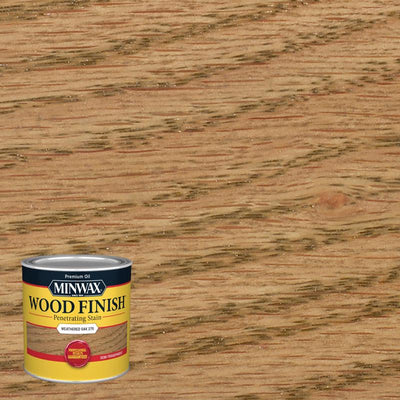 Minwax Wood Finish Semi-Transparent Weathered Oak Oil-Based Penetrating Wood Stain 1/2 pt