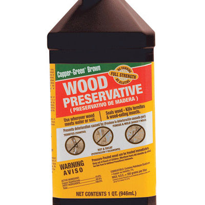Copper Green Flat Brown Oil-Based Wood Preservative 1 qt
