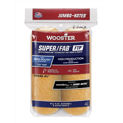 Wooster Jumbo-Koter Synthetic Blend 4-1/2 in. W X 1/2 in. Mini Paint Roller Cover 2 pk