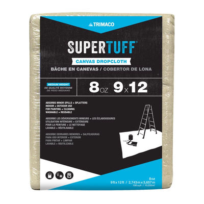 Trimaco SuperTuff 9 ft. W X 12 ft. L 8 oz Canvas Drop Cloth