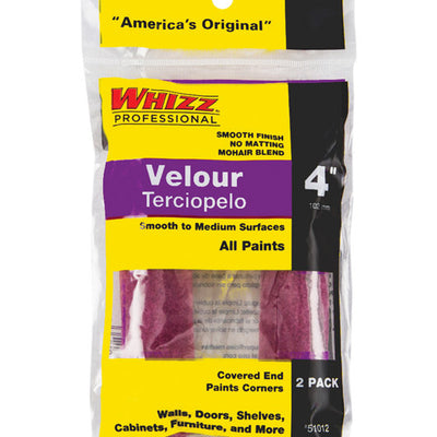 Whizz Velour 4 in. W X 3/16 in. Mini Paint Roller Cover 2 pk