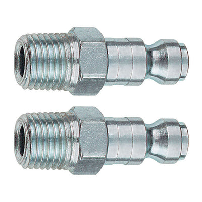 Tru-Flate Steel 1/4 in. T-Style Plug 1/4 in. Male 2 pc