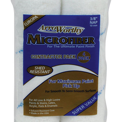 ArroWorthy Microfiber 9 in. W X 3/8 in. Paint Roller Cover 4 pk