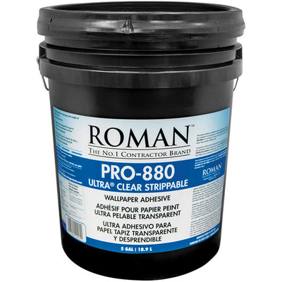 Roman PRO-880 Ultra Clear Strippable High Strength Starch Ultra Clear Wallpaper Adhesive 5 gal
