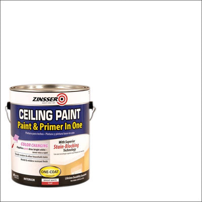 Zinsser Flat Bright White Water-Based Ceiling Paint and Primer in One Interior 1 gal