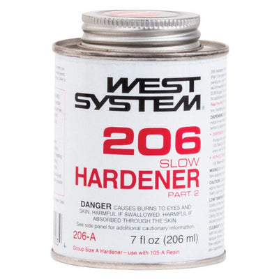 West System 206 Hardener Extra Strength Epoxy Clear Slow Hardener Curing Agent 7 oz