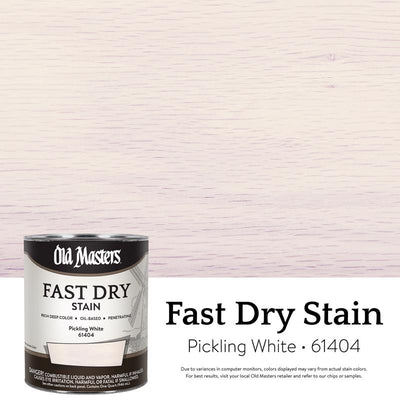Old Masters Semi-Transparent Pickling White Oil-Based Alkyd Fast Dry Wood Stain 1 qt