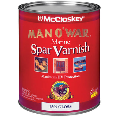 McCloskey Man O' War Gloss Clear Oil-Based Marine Spar Varnish 1 qt