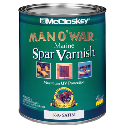 McCloskey Man O' War Satin Clear Marine Spar Varnish 1 qt