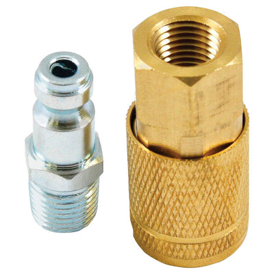 Forney Brass/Steel Air Coupler and Plug Set 1/4 in. 1/4 in. 2 pc