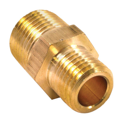 Forney Brass Hose Reducer 3/8 in. Male X 1/4 in. Male