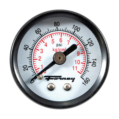 Forney Plastic Rear Mount Air Pressure Gauge 1/8 in. NPT 160 psi