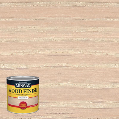 Minwax Wood Finish Semi-Transparent Simply White Oil-Based Penetrating Wood Finish 1/2 pt