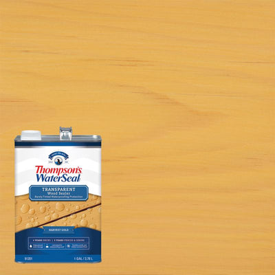 Thompson's WaterSeal Wood Sealer Transparent Harvest Gold Waterproofing Wood Stain and Sealer 1 gal