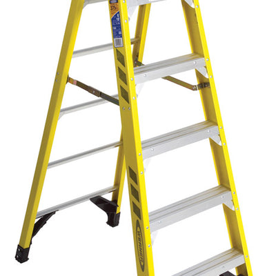 Werner 6 ft. H Fiberglass Step Ladder Type IAA 375 lb. capacity