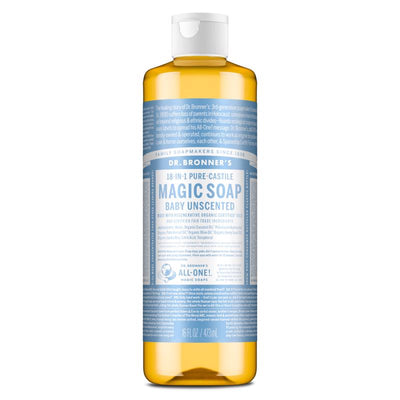 Dr. Bronner's 18-in-1 Baby Organic No Scent Pure-Castile Liquid Soap 16 oz